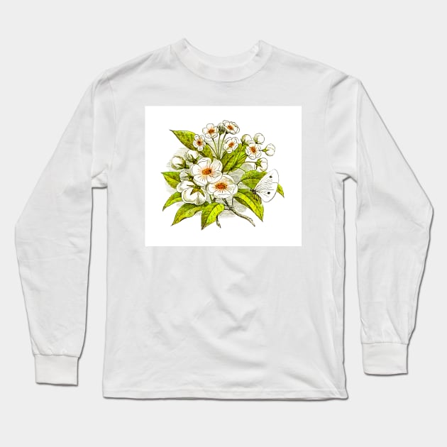 Cherry Tree Blossom Long Sleeve T-Shirt by PictureNZ